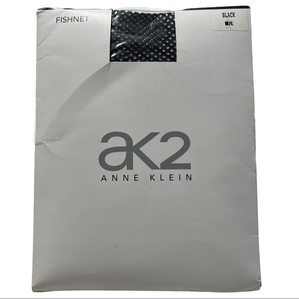 ANNE KLEIN (NWT) Vintage Black Fishnet Pantyhose Size M/L